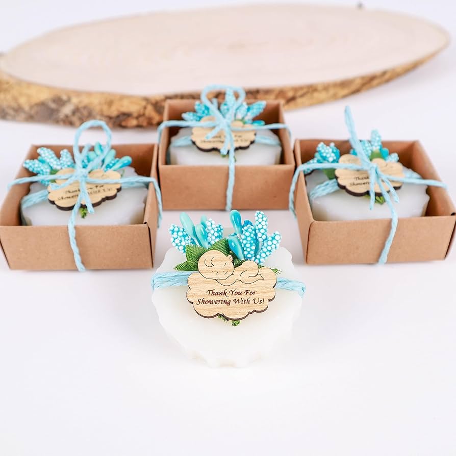 Handmade DIY baby gifts including knitted blankets, crocheted toys, and personalized crafts