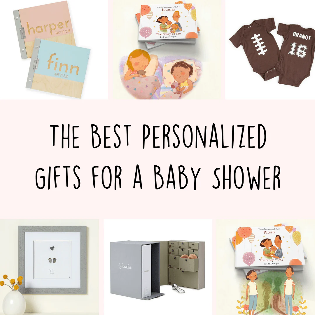 Memorable baby keepsake gifts including personalized photo albums, engraved items, and memory boxes